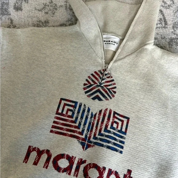 Isabel Marant Étoile Cream Zip-Up Sweater - Picture 3 of 8